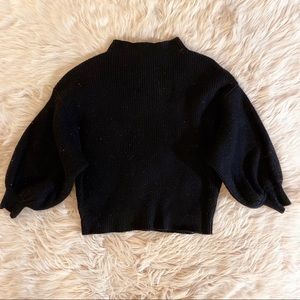 Anthropologie Balloon Sleeve Mock Neck Sweater
